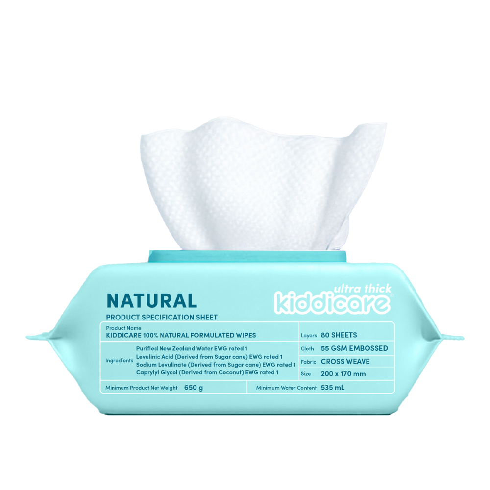 Kiddicare Ultra Thick 100% Natural Ingredients - 80 Wipes